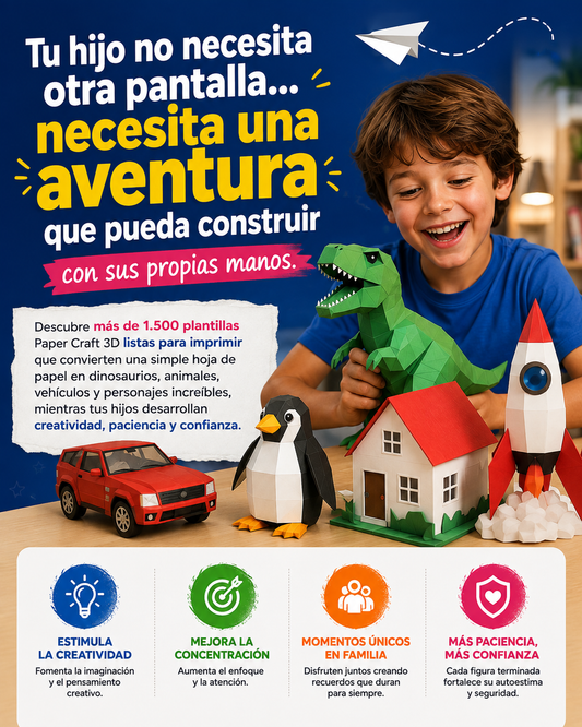 2 PLANTILLAS  IMPRIMIBLES DE PAPER CRAFT 🎁 + 4 BONOS GRATIS ↓
